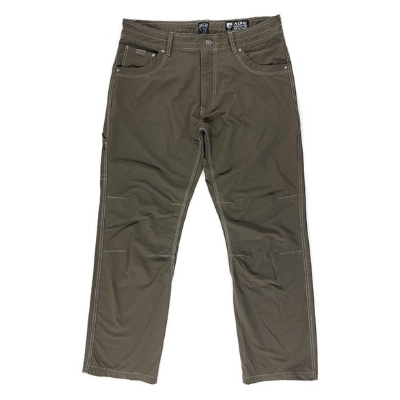 Kuhl Mens 36x30 Nylon Stretch Performance Pants Hiking Outdoor Workwear Brown - Picture 1 of 10